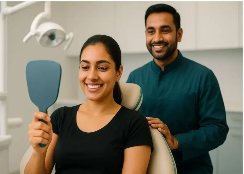 Dr. Sonia Bansal providing personalized dental care at CaP Dental Clinic